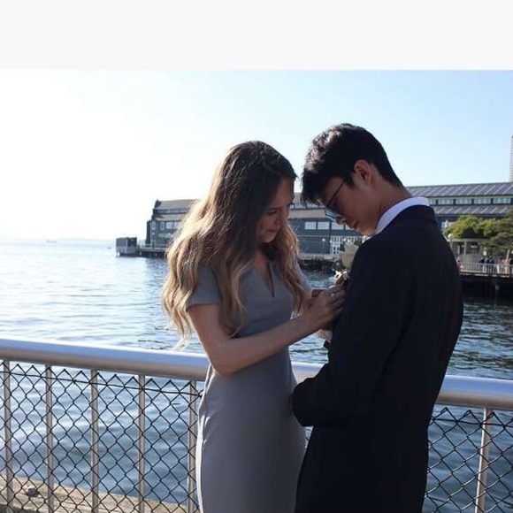 LULUS SLATE BLUE OFF THE SHOULDER MAXI DRESS - Picture 4 of 4